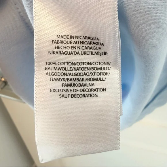 Ralph Lauren Light Blue Polo Dress Size L Navy Horse Preppy Classic Designer - Picture 7 of 7